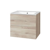 Aira, koupelnová skříňka s keramickým umyvadlem 61 cm, dub Kronberg