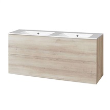 Aira, koupelnová skříňka s keramickým umyvadlem 121 cm, dub Kronberg