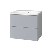 Aira, koupelnová skříňka s umyvadlem z litého mramoru 61 cm, šedá