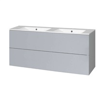 Aira, koupelnová skříňka s keramickým umyvadlem 121 cm, šedá
