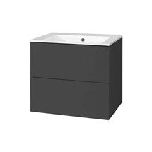 Aira, koupelnová skříňka s keramickým umyvadlem 61 cm, antracit