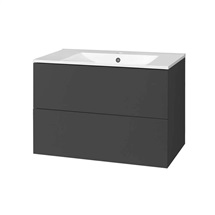 Aira, koupelnová skříňka s keramickým umyvadlem 81 cm, antracit