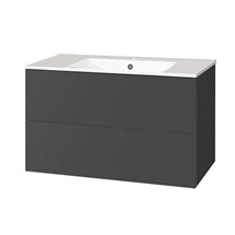 Aira, koupelnová skříňka s keramickym umyvadlem 101 cm, antracit