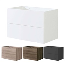 Aira, koupelnová skříňka, spodní, bílá, dub Kronberg, dub Halifax, antracit, 2 zásuvky, push, 80 cm