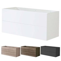 Aira, koupelnová skříňka, spodní, bílá, dub Kronberg, dub Halifax, antraci, 2 zásuvky, push, 120 cm