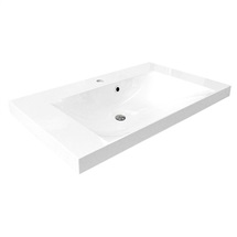 Bino, kúpeľňová skrinka s umývadlom z liateho mramoru 101 cm, biela
