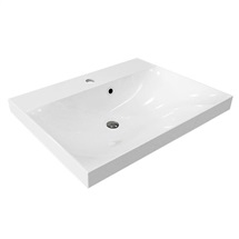 Cabinet basin, 61 x 46 x 14 cm, cast marble, white