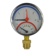 Termomanometer 0 - 120 °C, 0-4 bar, 0-6 bar