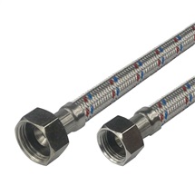 Stainless steel connecting hose, 10x14, FxF, 1/2"x1/2"