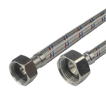 Stainless steel connecting hose, 10x14, FxF, 3/4"x3/4"