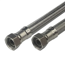 Stainless steel connecting hose, 13x18, FxF, 1/2"x3/4"
