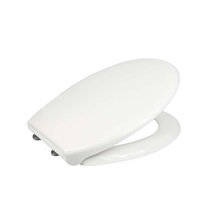 Self-closing toilet seat, duroplast, white, with removable hinges CLICK