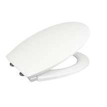 Self-closing toilet seat, duroplast, white, with removable hinges CLICK