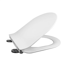Soft-closing toilet seat, oval, duroplast, white, with removable hinges CLICK