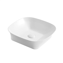 Countertop washbasin without overflow, 400x400x105 mm, square, ceramic