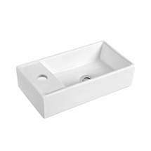Countertop sink without overflow, 410x225x95 mm, rectangular, ceramic