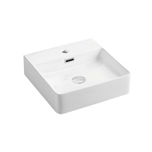 Countertop and wall-hung washbasin with overflow, 420x425x130 mm, ceramic