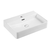 Countertop and wall-hung washbasin with overflow, 600x430x125 mm, ceramic