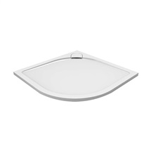 Quadrant shower tray with round drainer & cover, without legs, cast marble
