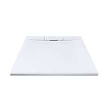 Square shower tray, 90x90x3 cm, with drainer, without legs, cast marble