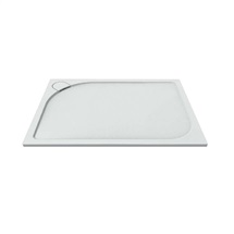 Rectangle shower tray with round drainer & cover, 120x80x3 cm, without legs, cast marble