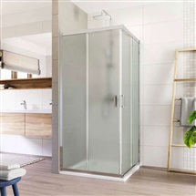 Sprchový kout, LIMA, čtverec, 90 cm, chrom ALU, sklo Point