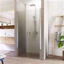Sprchové dveře, Lima, dvoukřídlé, lítací, 100x190 cm, chrom ALU, sklo Point