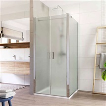 Sprchový kout, LIMA, čtverec, 80x80x190 cm, chrom ALU, sklo Point, dveře lítací