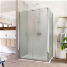 Shower enclosure, Lima, rectangle, 90 x 120 cm, chrome ALU, Point glass