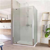 Shower enclosure, Lima, rectangle, 80 x 90 cm, chrom. profiles, clear glass