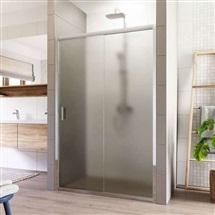 Sprchové dveře, LIMA, dvoudílné, zasunovací, 110x190 cm, chrom ALU, sklo Point