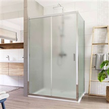 Shower enclosure, Lima, rectangle, 100 x 90 cm, chrome ALU, Point glass