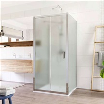 Shower cubicle, Lima, rectangle, 100x100x100x190 cm, chrome ALU, Point glass