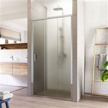 Shower door, LIMA, 3-piece, sliding, chrom ALU, glass Point