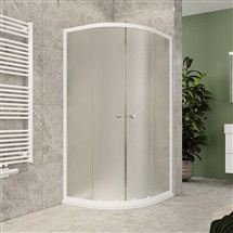 Sprchový kout, Kora Lite, čtvrtkruh, 90 cm, R550, bílý ALU, sklo Grape