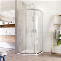Sprchovací kút, LIMA, štvrťkruh, 80 cm, chróm  ALU, sklo Číre
