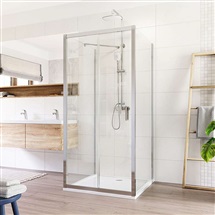Shower cubicle, Lima, rectangle, 100x100x100x190 cm, chrome ALU, Clear glass