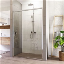 Sprchové dveře, LIMA, dvoudílné, zasunovací, 110x190 cm, chrom ALU, sklo Čiré