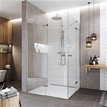 Shower enclosure, Novea, rectangle, 100x90 cm, chrom. profiles, Clear glass