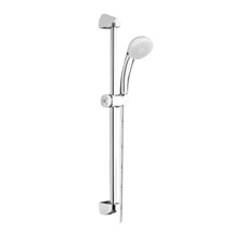 Shower set, one position shower head, shower hose, holder, plastic/chrome