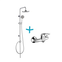 Sprchová souprava Lila-plastová hlavová sprcha a třípolohová ruční sprcha vč. sprch. baterie 100 mm