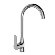 Kitchen pedestal faucet, Zuna, single lever handle, with spout pipe, height  346 mm, chrome