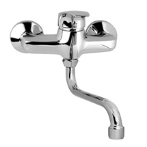 Kitchen wall mounted faucet, Sonáta, with round spout pipe dia. 18 mm – 200 mm, chrome