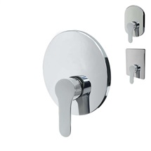 Shower concealed faucet without switcher, Mbox, cover, Zuna, chrome