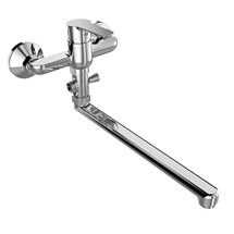 Wall-mounted faucet for apartment , Zuna, with flat spout pipe 300 mm, without accessories