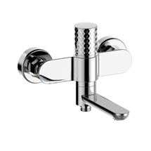 Bath wall mounted faucet with folding outlet diamond, Viana, without accessories, chrome