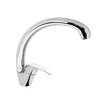 Kitchen pedestal faucet, Lila, single lever handle, with spout pipe, height 245 mm, chrome
