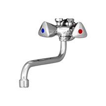 Kitchen wall mounted faucet with round spout pipe  ø 16 mm, chrome