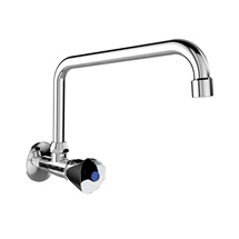 Wall mounted basin tap with dia. 18 mm U round spout pipe - 230 mm, chrome