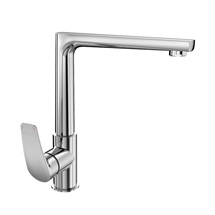 Sink pedestal faucet, Eve, with flat spout pipe, chrome